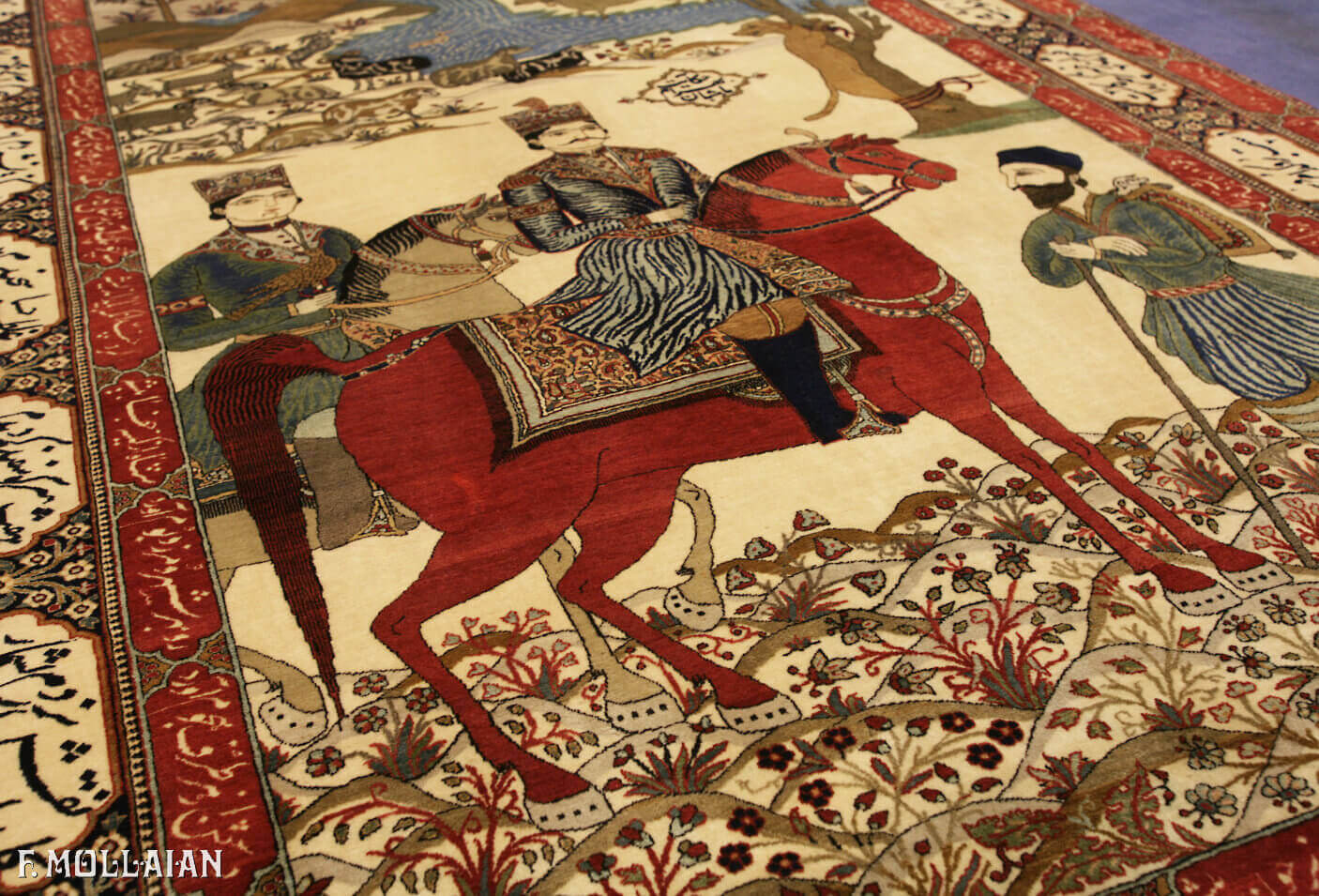 Teppich Persischer Antiker Kashan Mohtasham n°:13588914